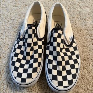 Vans Slip-On Checkerboard Sneakers - Black and White